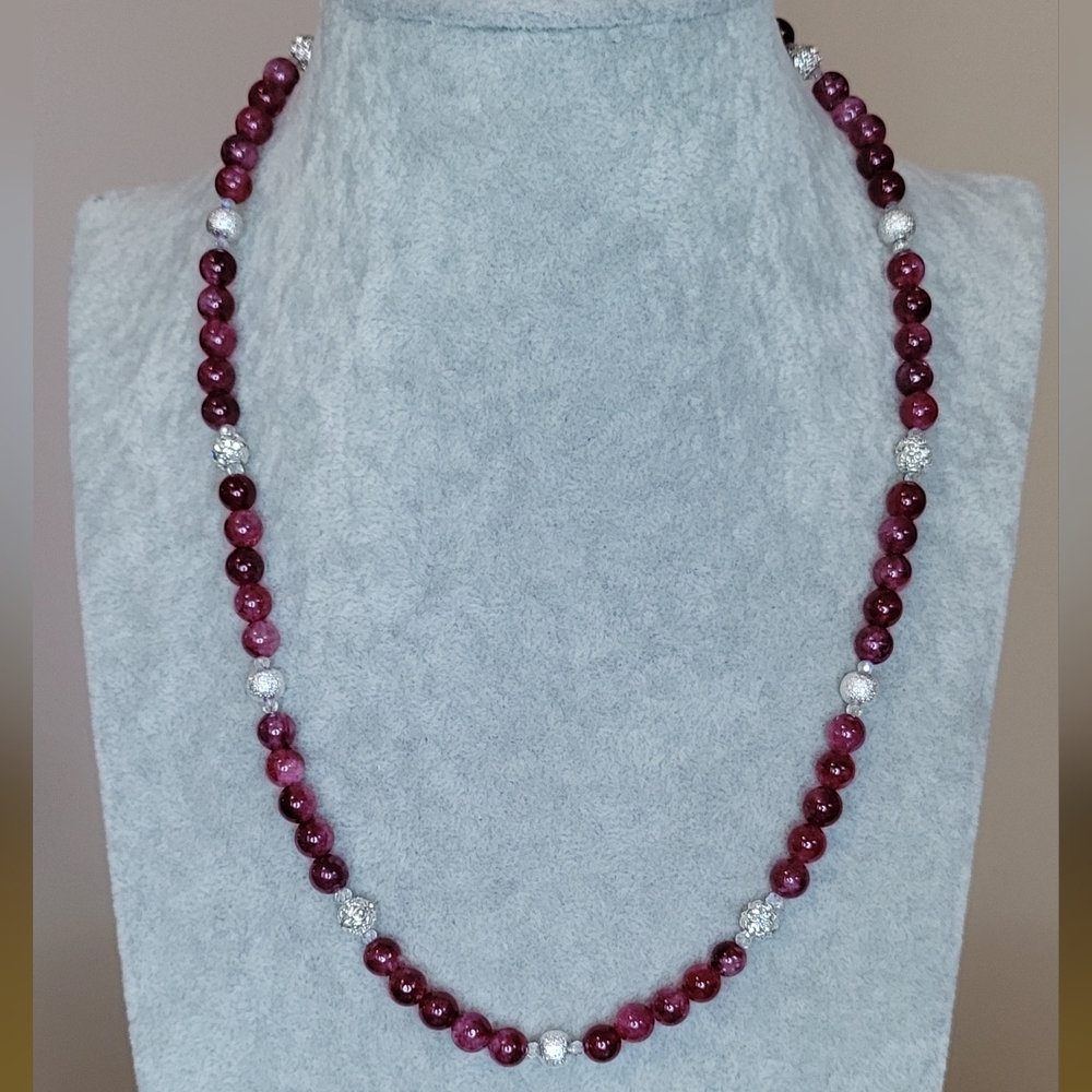 Rich Rhodolite Garnet Beaded Necklace